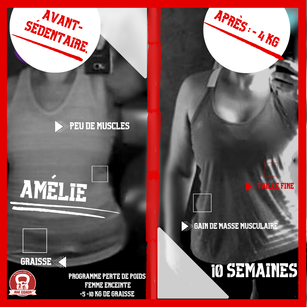 Avant et après — Amélie : -8 kg en 10 semaines