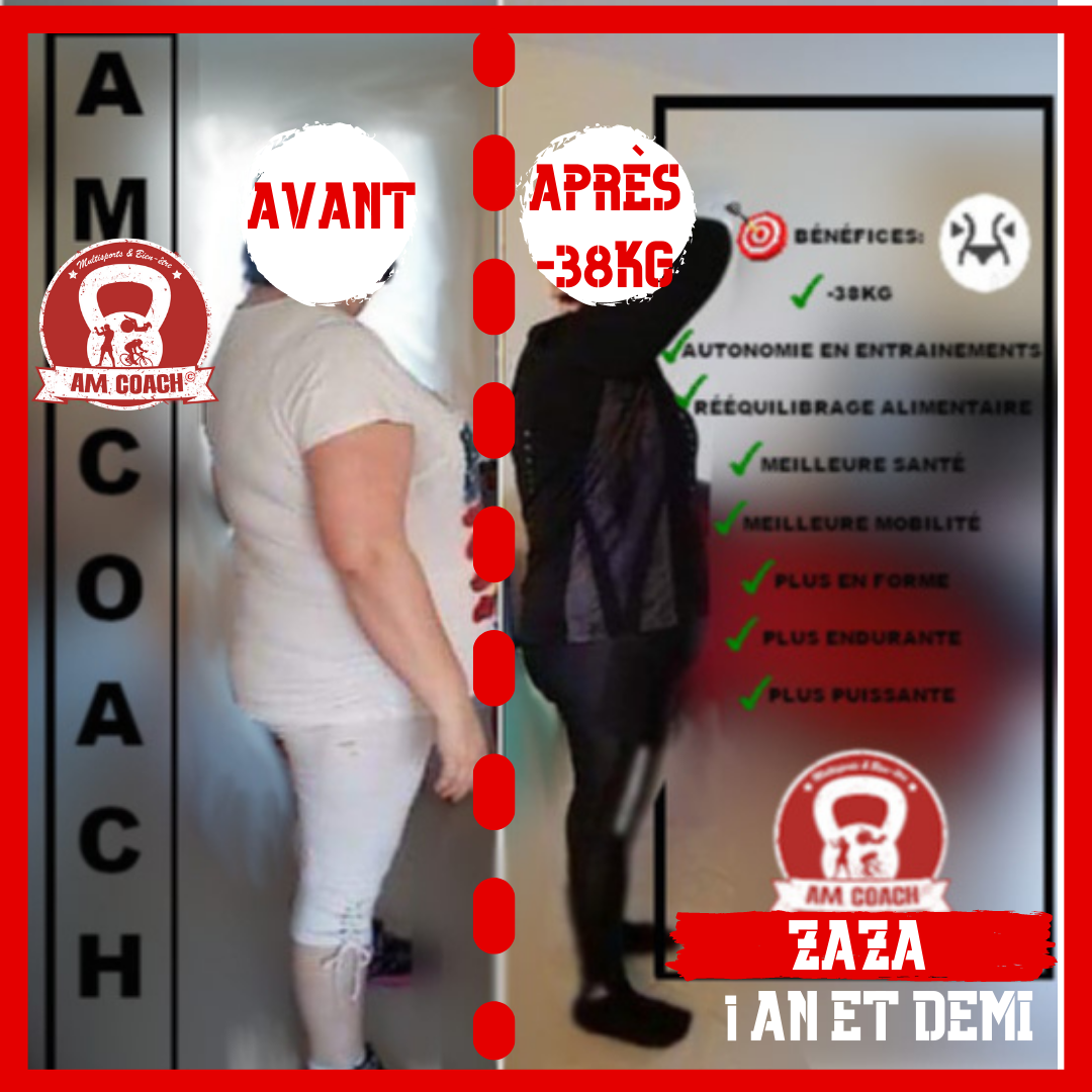 Avant et après — Zaza : -38 kg en 18 mois
